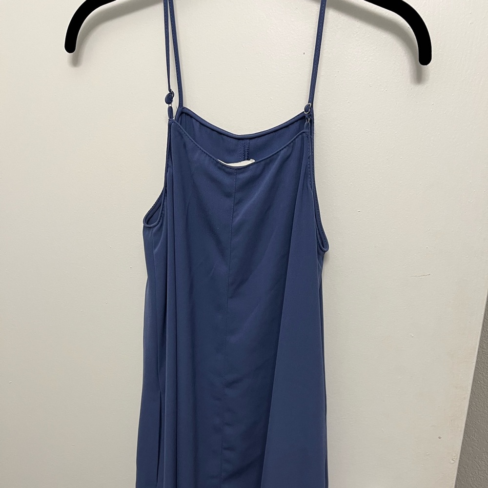 Blue spaghetti strap dress